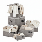 Storage Portabiancheria Tessuto Grigio con Coperchio Montemaggi – Disponibile in 3 Misure