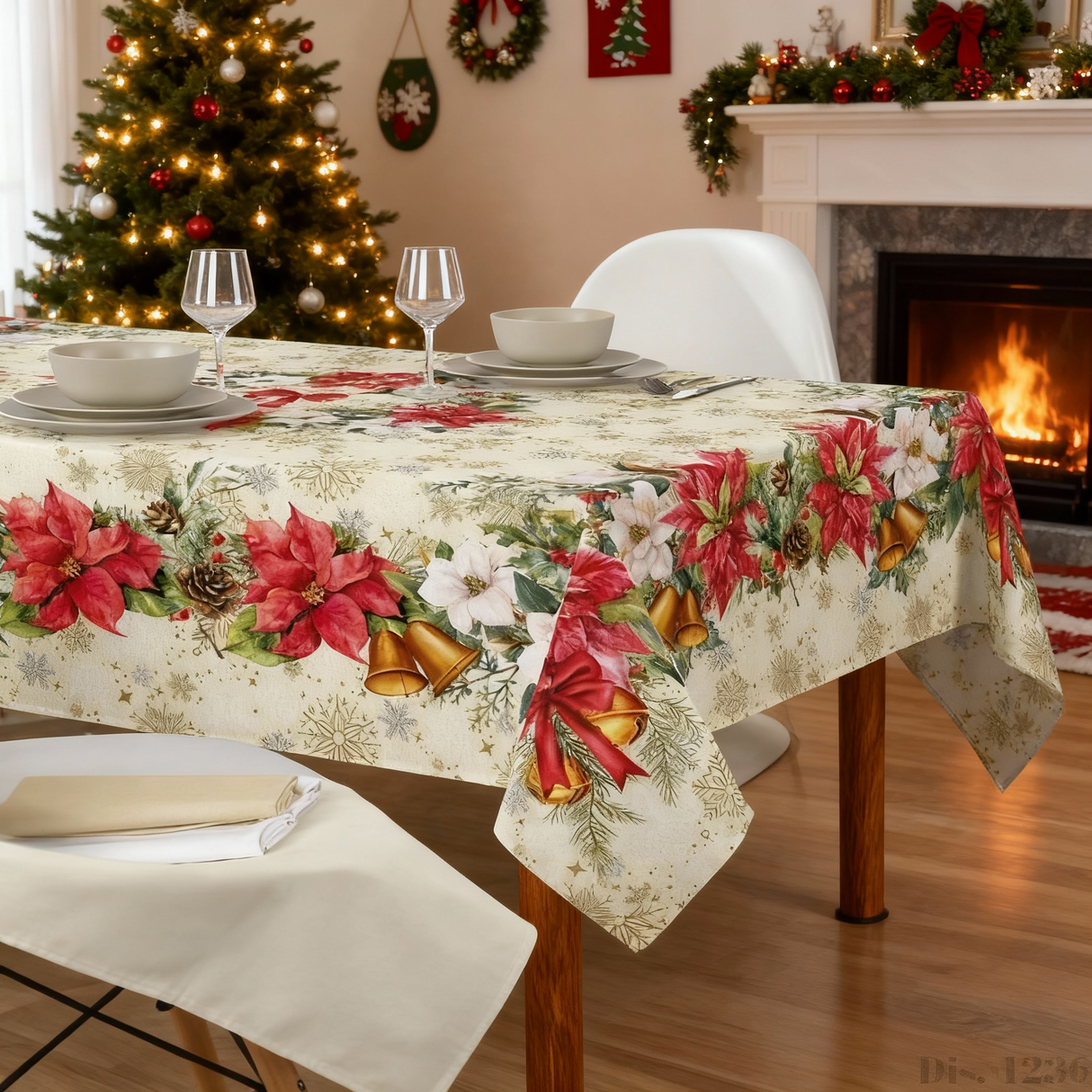 Tovaglia CHRISTMAS Natale Dis.4236 per 6/12/18/24 Posti - Kari