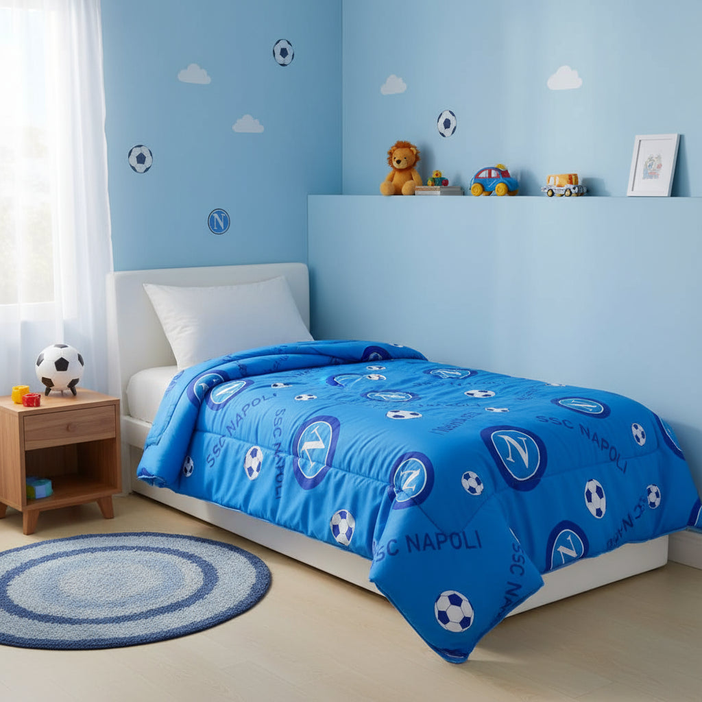 Trapunta Ufficiale SSC Napoli in Microfibra – Singola, Una Piazza e Mezza o Matrimoniale