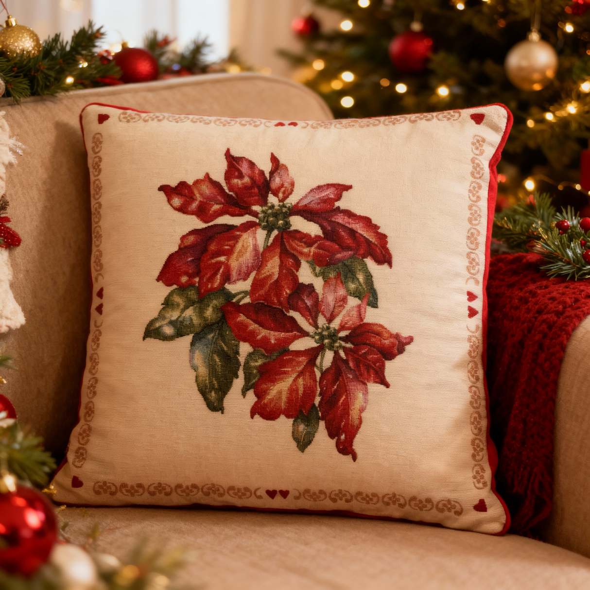 Cuscino Stelle di Natale dis.42 - Karì