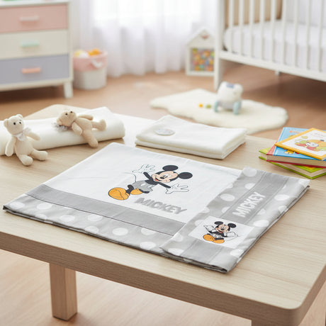 Completo lenzuola 3 pezzi culla/carrozzina Mickey 100% cotone - Disney Baby