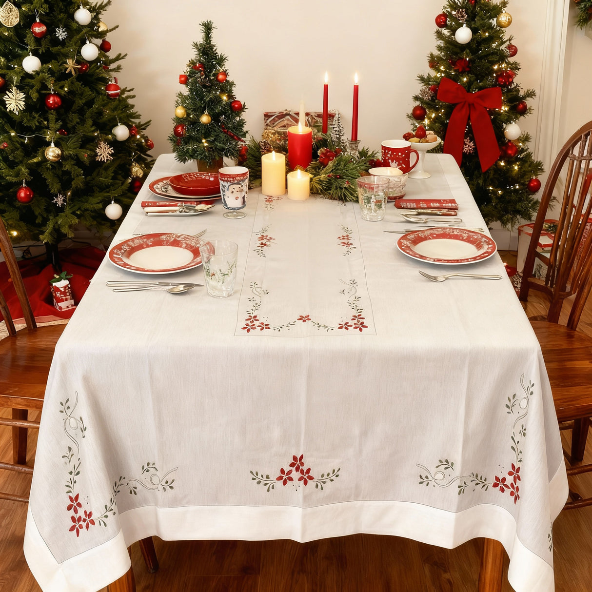 Servizio da tavola STELLA NATALE X12 in puro lino - Serendipity