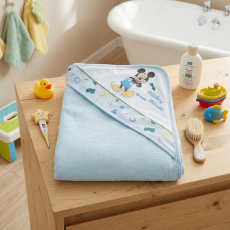 Accappatoio Triangolo Mickey Mouse in Idrospugna 75x75 cm - Disney Baby