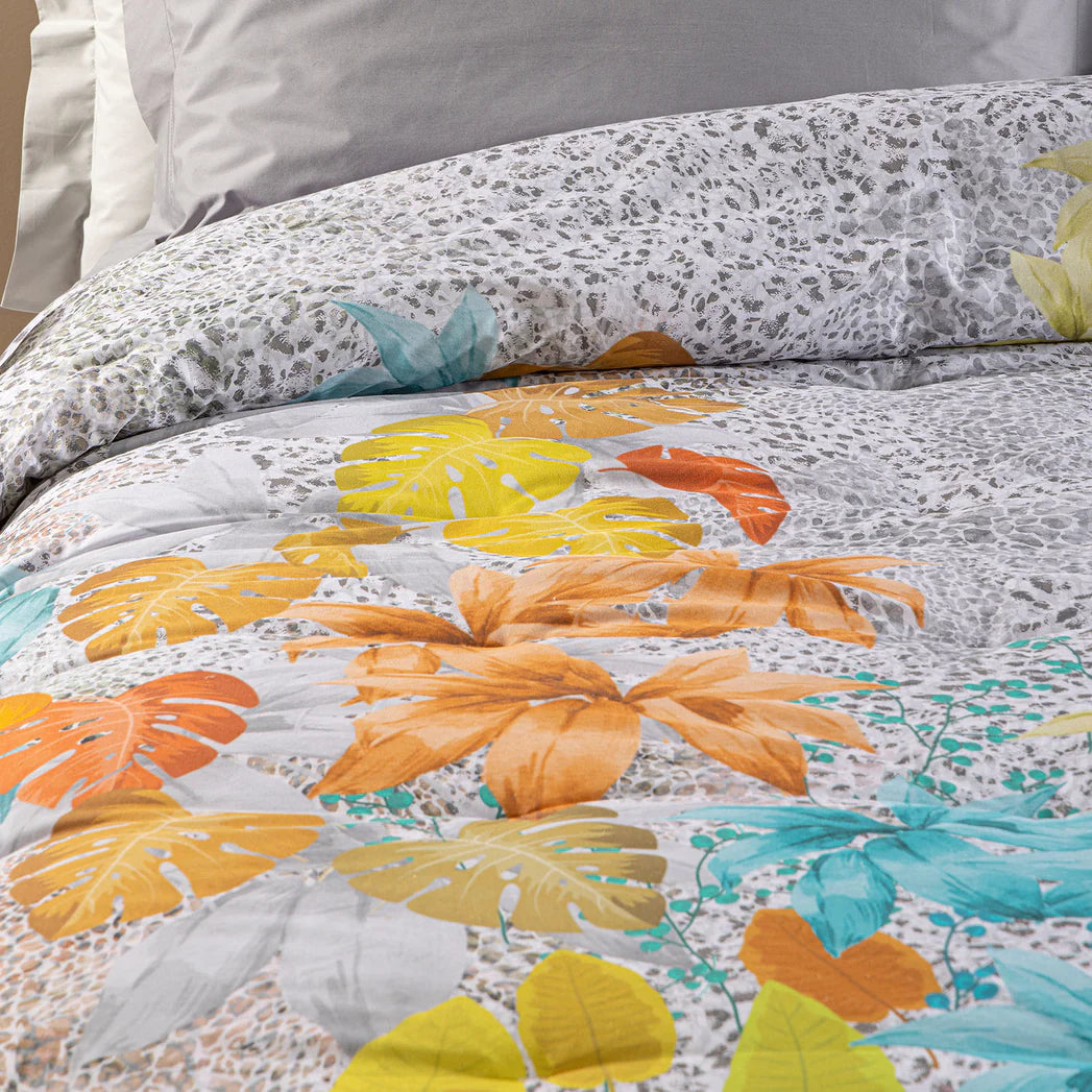 Trapunta  Matrimoniale Gran Scaldotto In Cotone Pettinato Leopard Garden - Caleffi