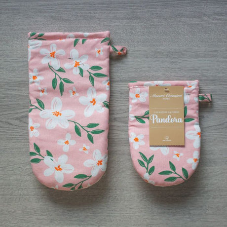 Set 2 Guanti da Forno Pandora Maestri Cotonieri Home | Cotone Trapuntato Fantasia