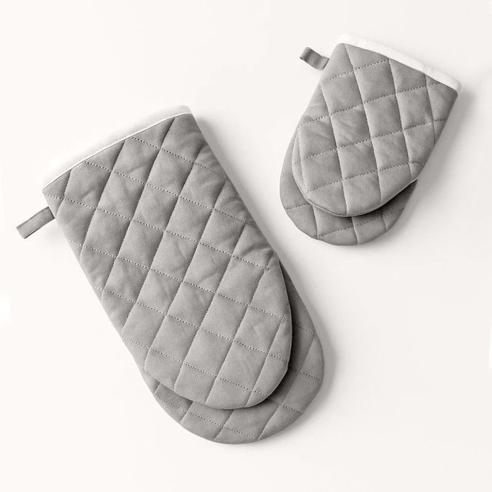 Set 2 Guanti da Forno India Maestri Cotonieri Home in Cotone con Bordo Bianco