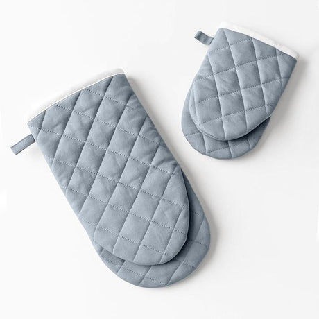 Set 2 Guanti da Forno India Maestri Cotonieri Home in Cotone con Bordo Bianco