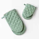 Set 2 Guanti da Forno India Maestri Cotonieri Home in Cotone con Bordo Bianco