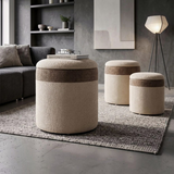 Set Di 3 Pouf Contenitore Stile Nordico - Ferretti