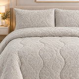 Trapunta Matrimoniale Dayane Effetto Velluto Jacquard 300 g/m² con Federe Coordinate - L'Atelier17