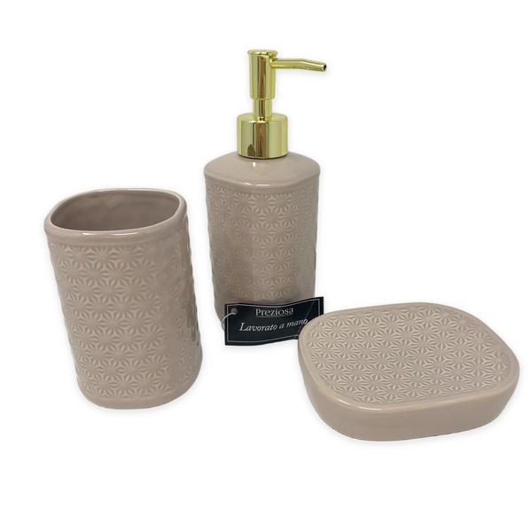 Set 3 PEZZI BAGNO TORTORA  by Preziosa Luxury Home