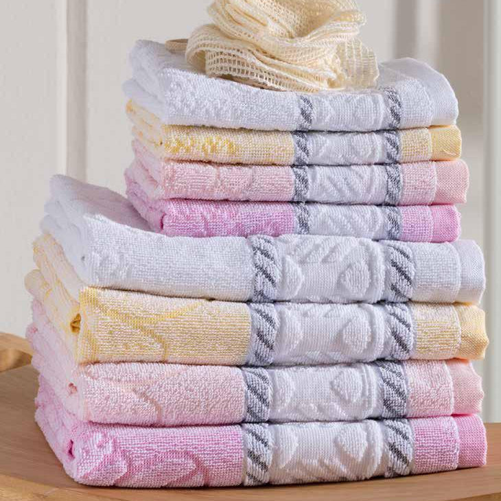 Set da 6 Ospite o Asciugamano Spugna Sandy in puro cotone – Linea Oro