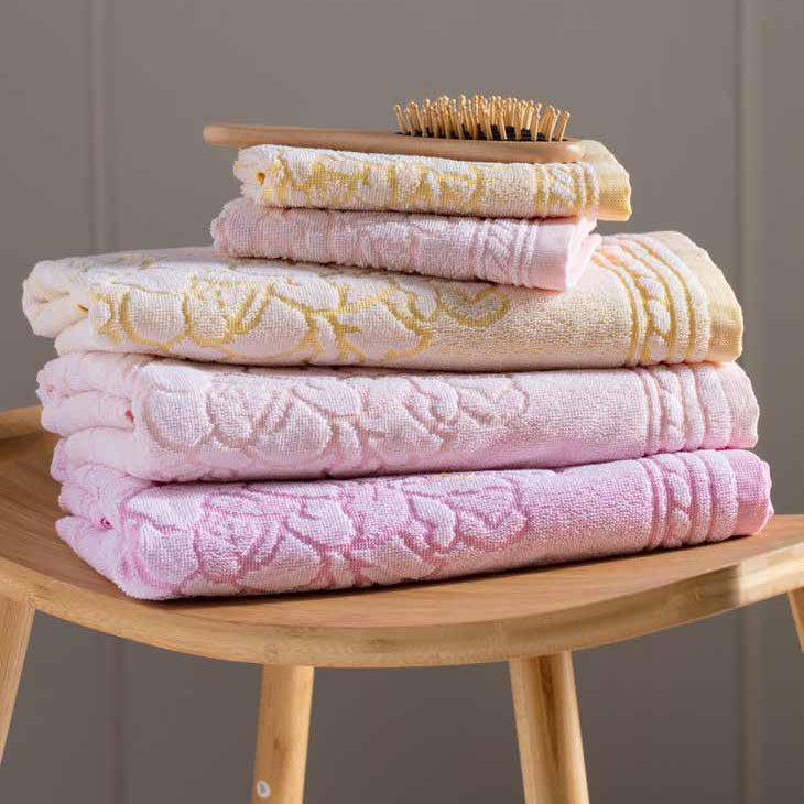 Set da 6 Ospite o Asciugamano Spugna Barbara in puro cotone – Linea Oro