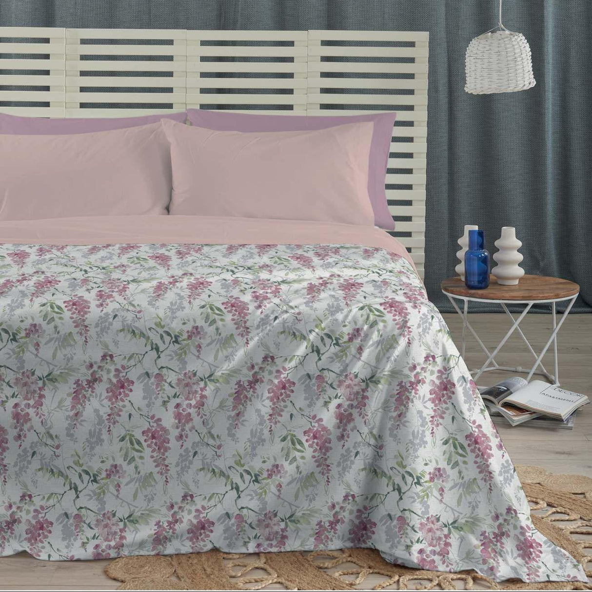 Copriletto Matrimoniale Glycin Maè 260x270 TeknoTime Non Stiro Ultrasonico Naturale Rosa