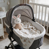 Set 3 Pezzi Baby Copertina Culla/Carrozzina con Cestino e Peluche Coordinati art. B565 - I Batuffolini