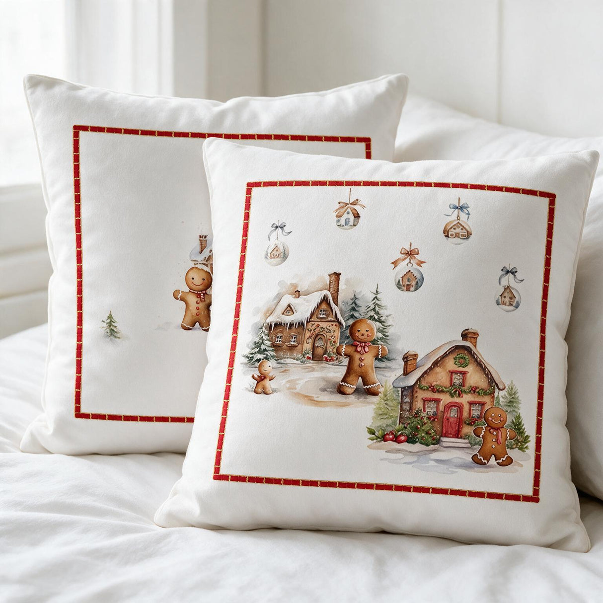 Cuscino Arredo Natalizio Double Face LUZ 45x45cm - Tessitura Randi