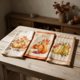 Tris Strofinacci da Cucina Zucca 50x70cm - Linea Oro