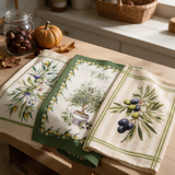 Tris Strofinacci da Cucina Olive 50x70cm - Linea Oro