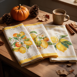 Tris Strofinacci da Cucina Agrumi 50x70cm - Linea Oro