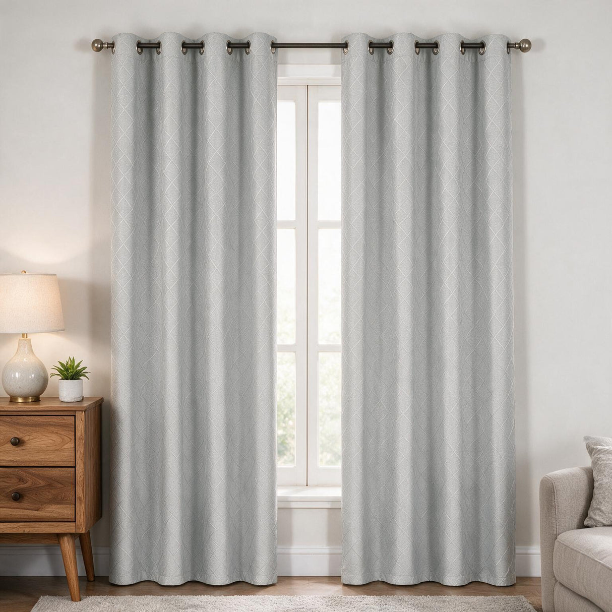 Pannello Tenda QUADRI Tono su Tono 140x290 - Preziosa Home
