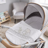 Completo Lenzuola 3 Pezzi Teneri Incontri per Carrozzina o Co-sleeping 100% Cotone ART.2029 - Bruco Bruco