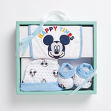 Set Nascita 3 Pezzi Cappellino, Babbucce e Bavaglino Minnie e Mickey Mouse - Disney Baby