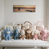 Set 3 Pezzi Baby Copertina Culla/Carrozzina con Cestino e Peluche Coordinati art. B565 - I Batuffolini