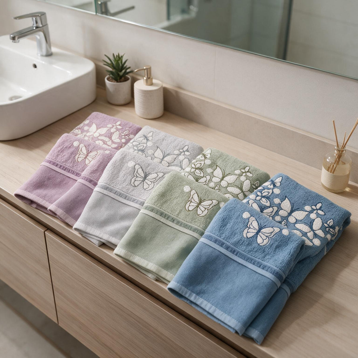 Coppia Asciugamani Viso + Ospite Elsa 100% Cotone - Vingi