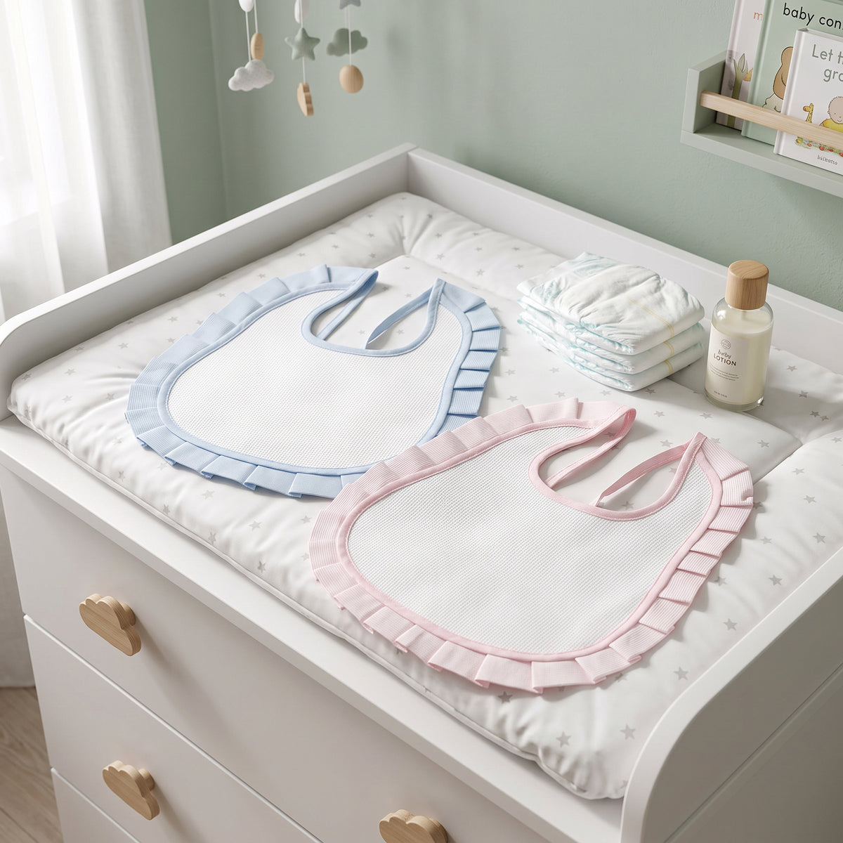 Bavaglino Ricamabile in Cotone con Tela Aida art. 02150 - Nancy Baby