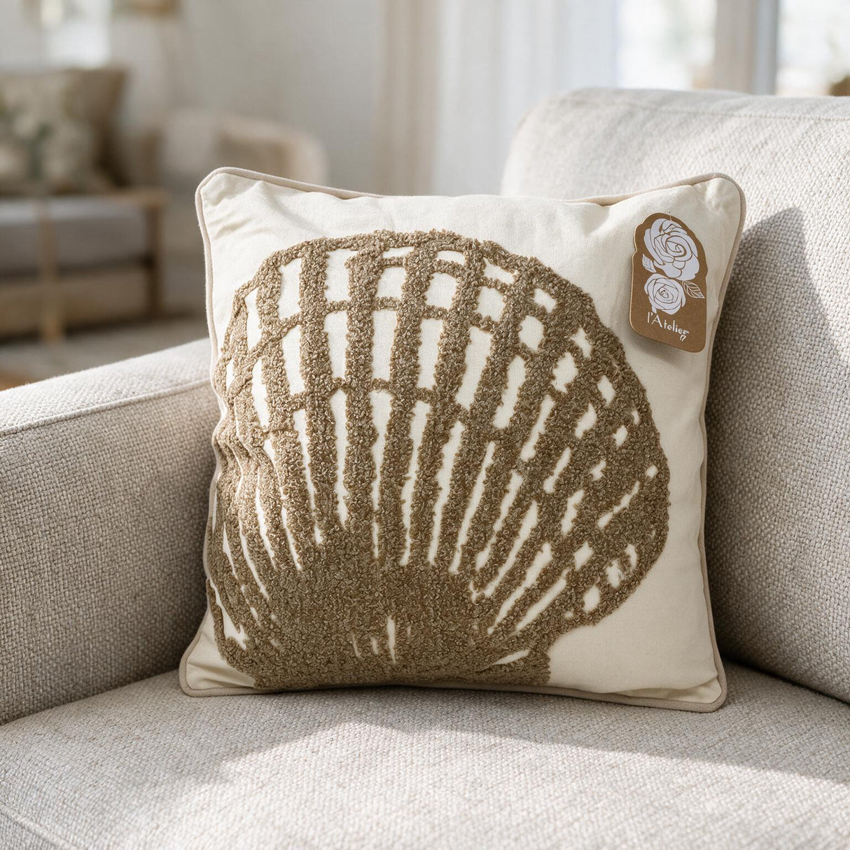 Cuscino Arredo Sea Life CONCHIGLIA 40x40cm - L'Atelier17