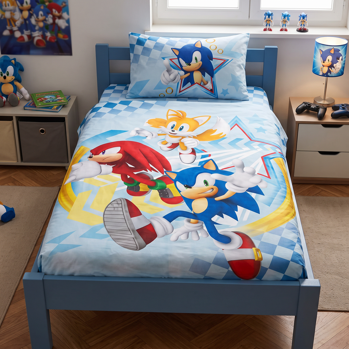 Completo Lenzuola 3 Pezzi Singolo SONIC The Hedgehog - Disney