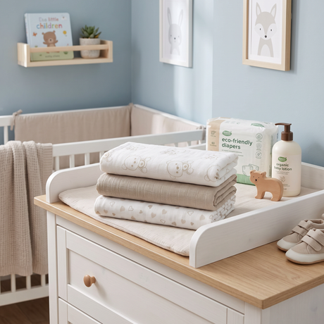 Set 3 Mussole in Garza di Cotone Neonato Rifinite con Piega 75x75cm art.518/1 - Nancy Baby