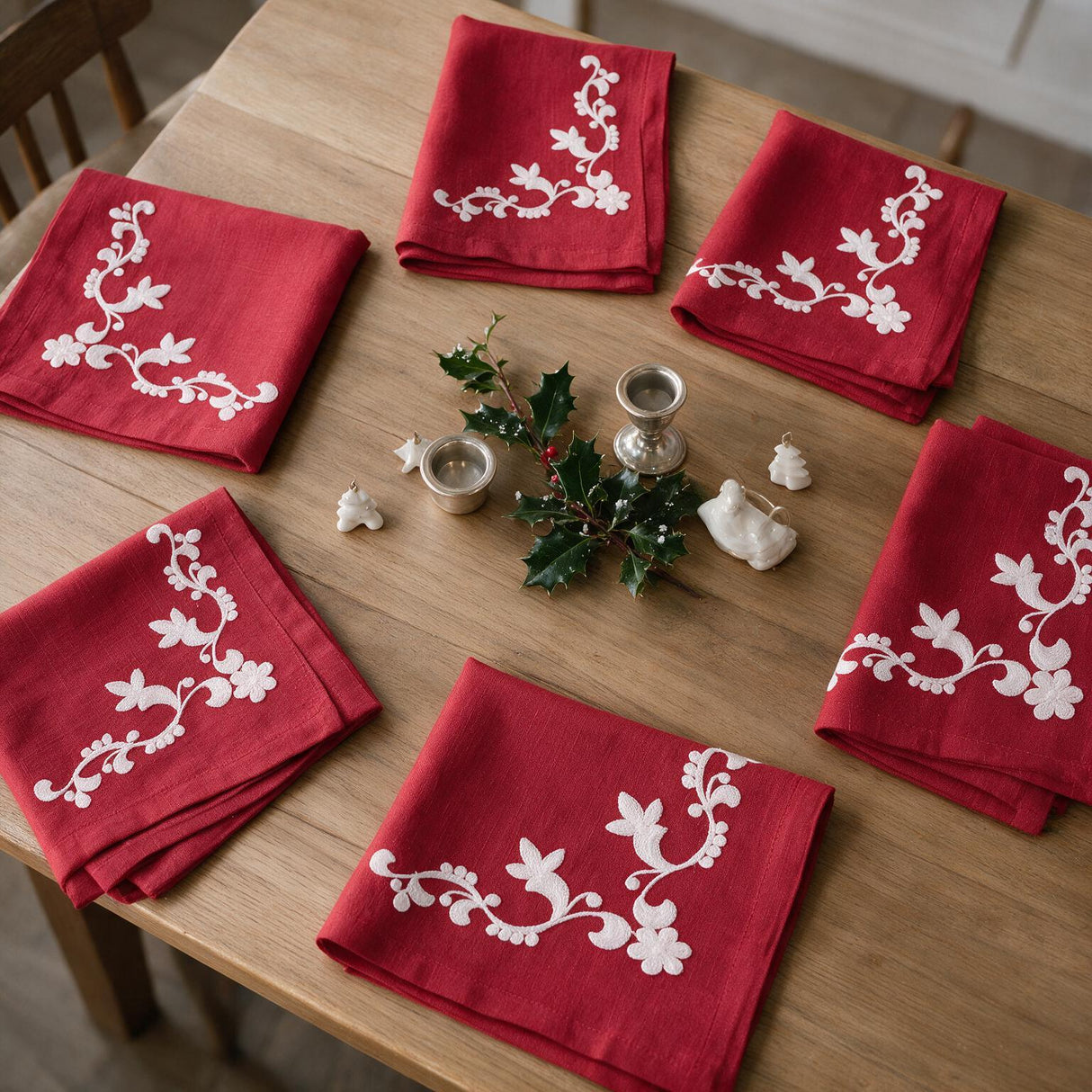 Set 6 Tovaglioli Natalizi EMANUELLE 40x40cm - Preziosa Home