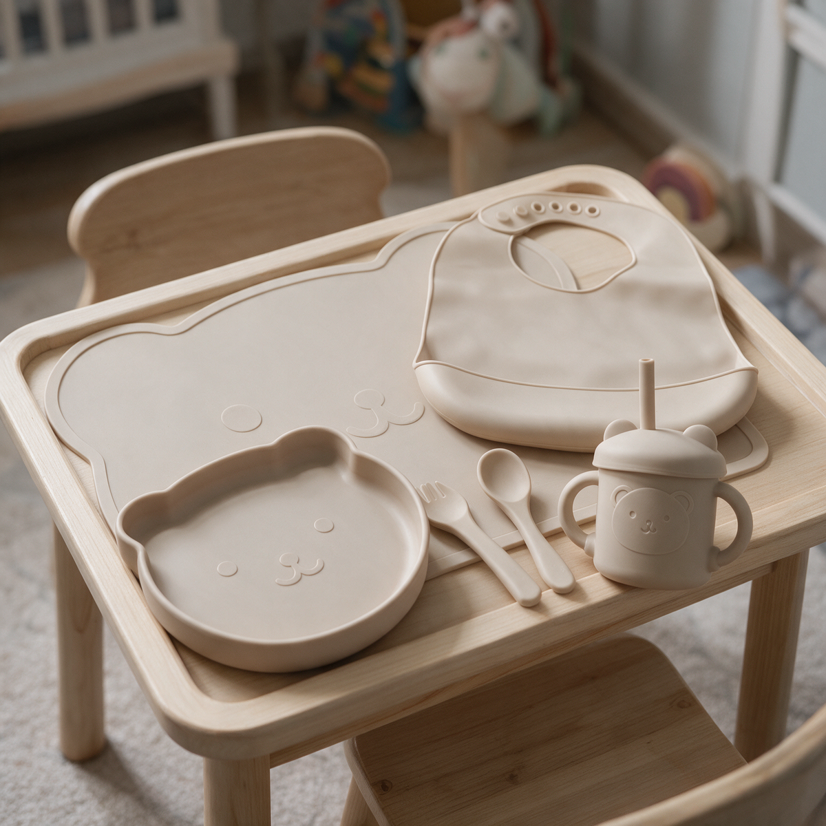Set Pappa Svezzamento in Silicone Alimentare 5 Pezzi art. B540 - I Batuffolini