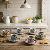Set 6 Tazze Caffé con Piattino LISBONA - Excelsa