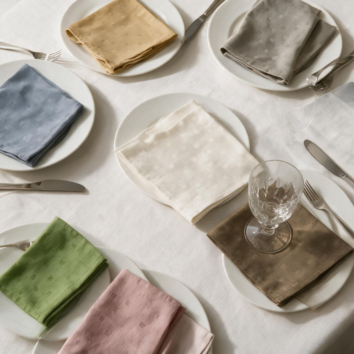 Set da 12 Tovaglioli DAMINA in Vari Colori - Maestri Cotonieri