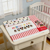 Completo lenzuola 3 pezzi culla/carrozzina Minnie & Co 100% cotone - Disney Baby