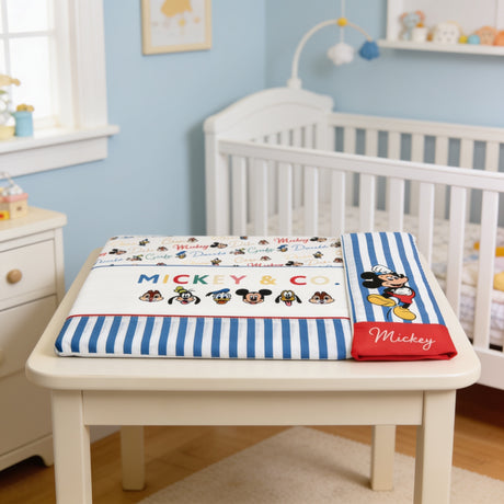 Completo lenzuola 3 pezzi culla/carrozzina Mickey & CO Mickey 100% cotone - Disney Baby