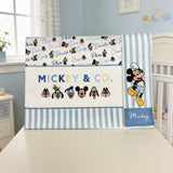 Completo lenzuola 3 pezzi culla/carrozzina Mickey & CO Mickey 100% cotone - Disney Baby