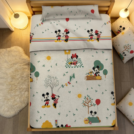 Copriletto per Lettino Disney Baby Minie&Micke in Panama di Cotone 125x135 - Caleffi