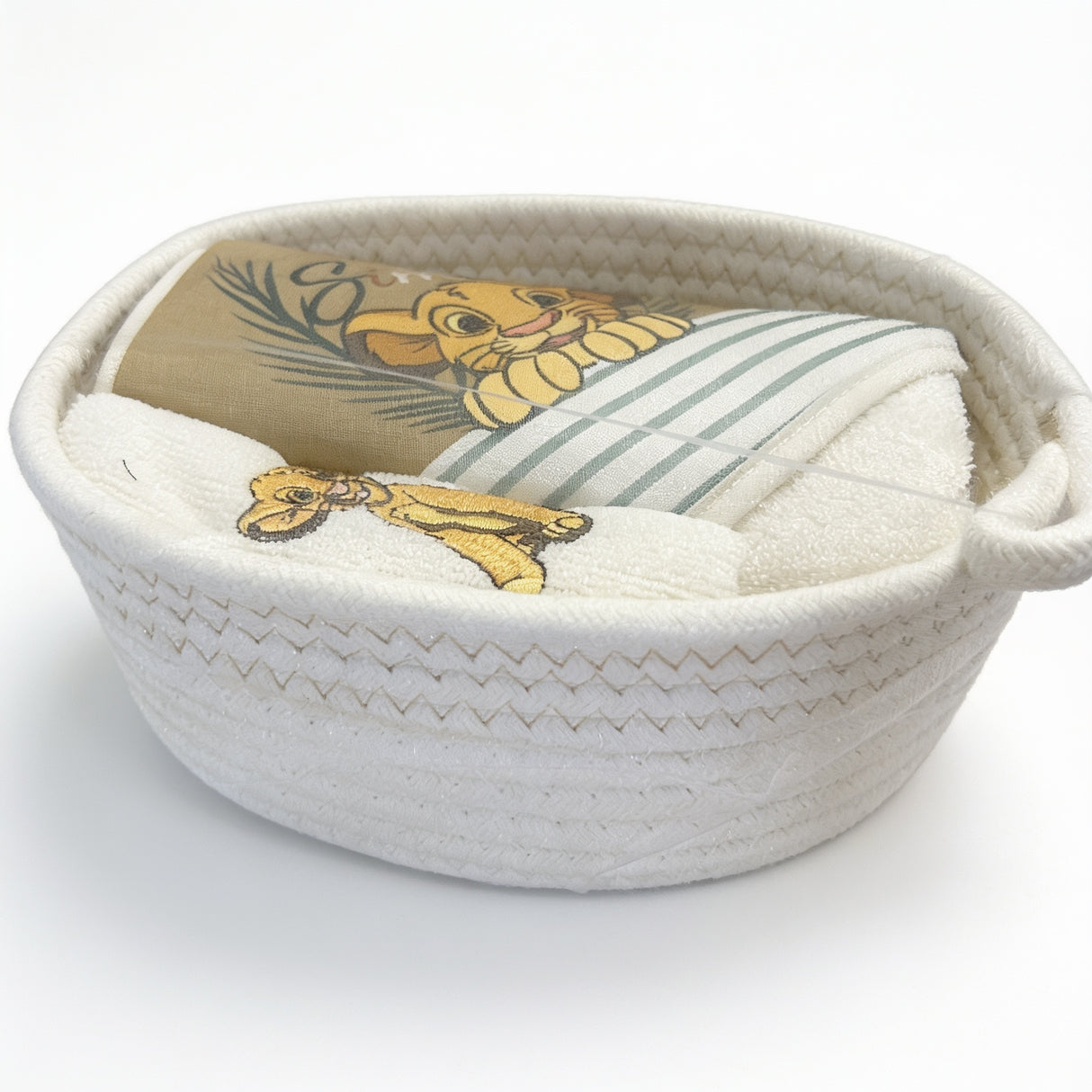 Set Bagnetto Neonato 3 Pezzi in Idrospugna Simba | Accappatoio, Manopola e Cestino - Disney Baby