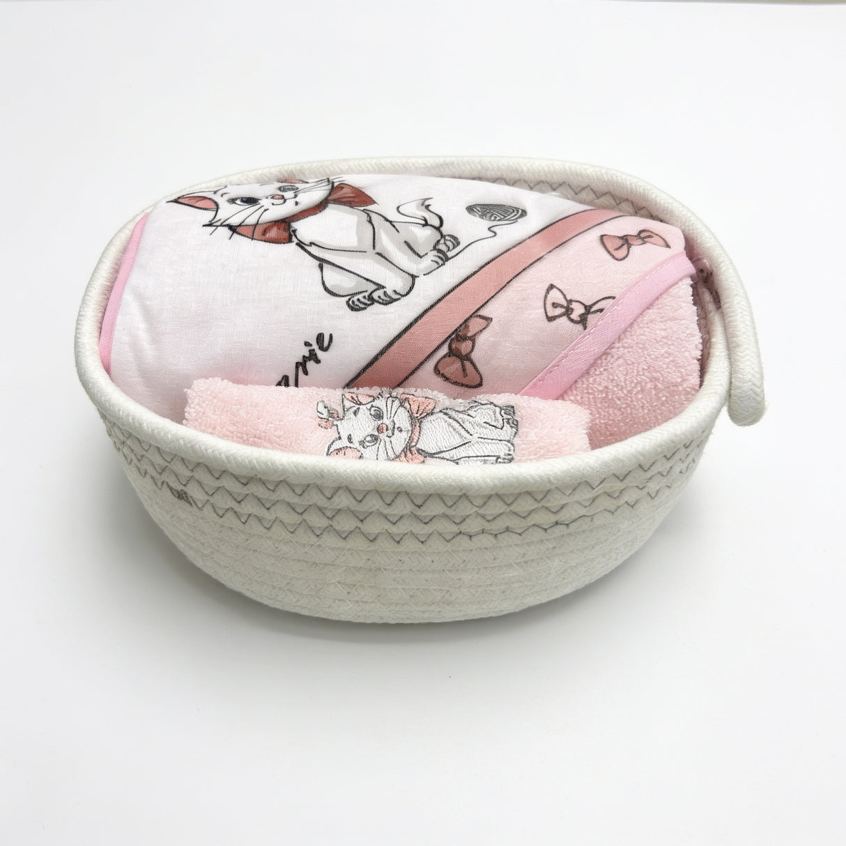 Set Bagnetto Neonato 3 Pezzi in Idrospugna Aristogatti| Accappatoio, Manopola e Cestino - Disney Baby