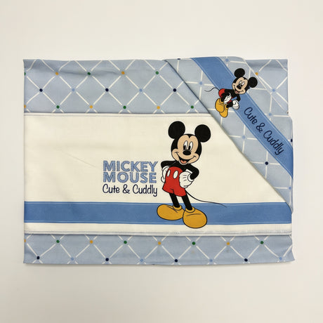 Completo lenzuola 3 pezzi culla/carrozzina Mickey Mouse "Cute & Cuddly" 100% cotone - Disney Baby