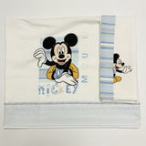 Completo lenzuola 3 pezzi culla/carrozzina Mickey Mouse 100% cotone - Disney Baby