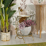 TAVOLINETTO 2 RIPIANI FLOWERS CM Ø 40X78