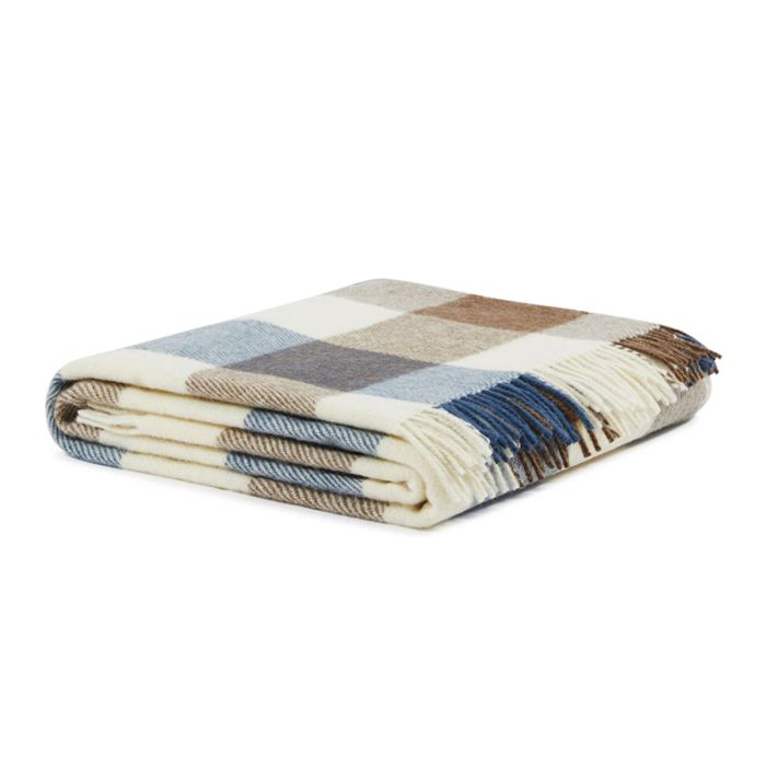 Plaid Adamello Check Frangiato in Pura Lana Vergine 220x250cm - Lanerossi