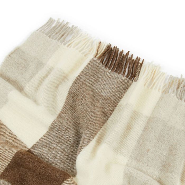 Plaid Adamello Check Frangiato in Pura Lana Vergine 220x250cm - Lanerossi