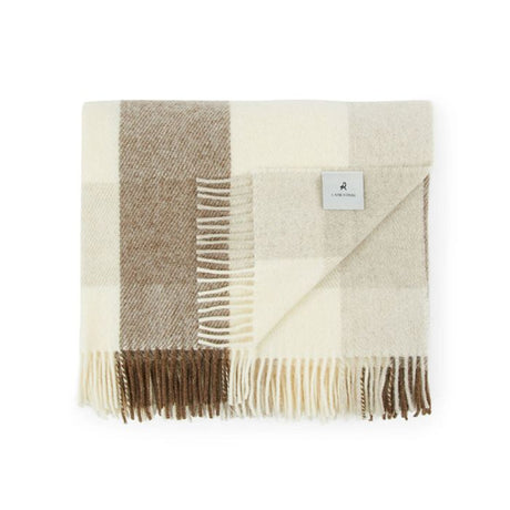 Plaid Adamello Check Frangiato in Pura Lana Vergine 220x250cm - Lanerossi