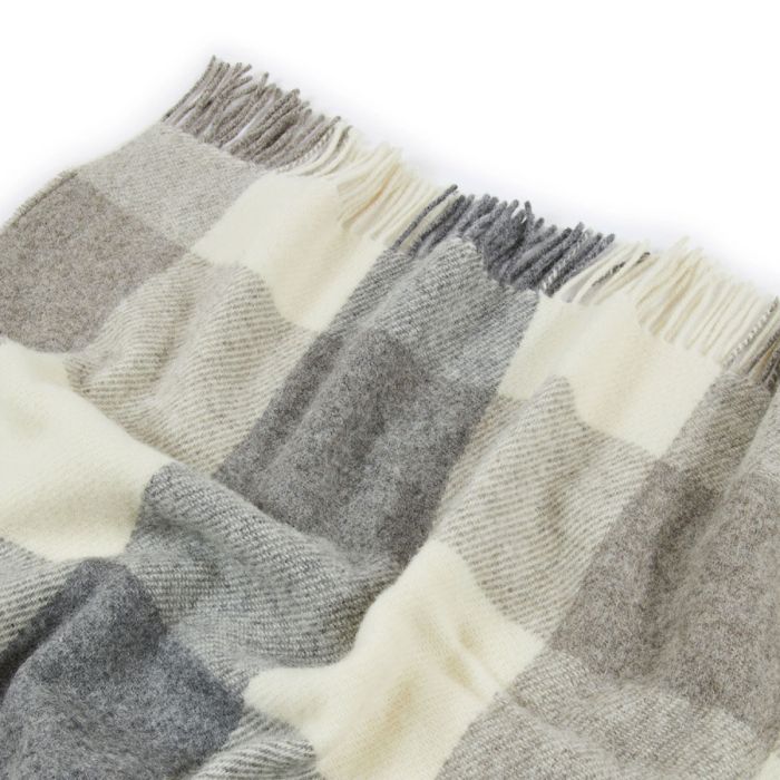 Plaid Adamello Check Frangiato in Pura Lana Vergine 220x250cm - Lanerossi