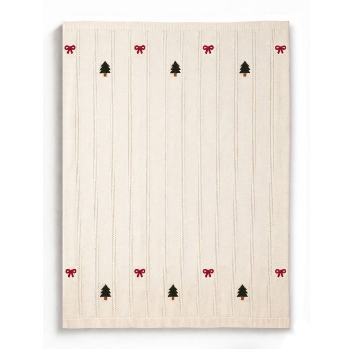 Plaid Natalizio Dolomiti Lavorato a Maglia 130x170 cm - Maestri Cotonieri